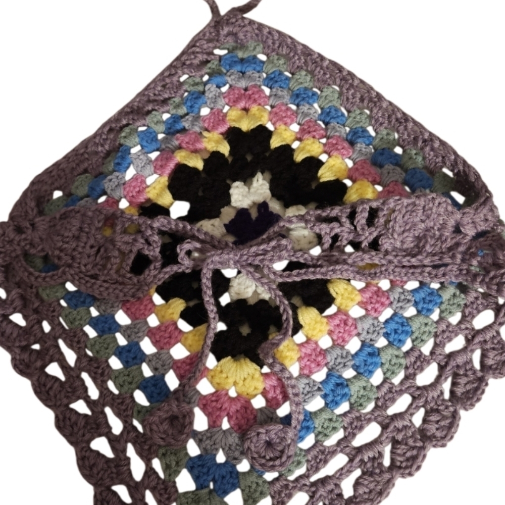 One-of-a-kind Crochet Swim Cover-Up Top Hand Crafted Festival Boho Beachwear - Picture 15 of 17
